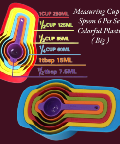 Measuring Cup & Spoon 6 Pcs Set Colorful Plastic ( Big )