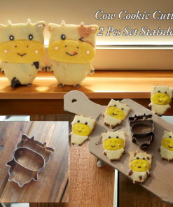 Cow Cookie Cutter 2 Pcs Set Stainless Steel