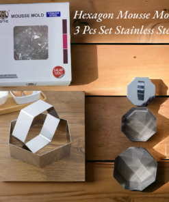 Hexagon Mousse Mold 3 Pcs Set Stainless Steel
