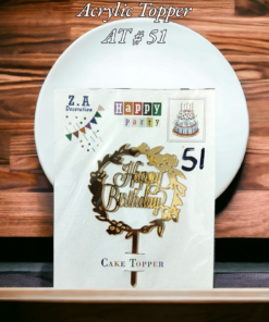 Acrylic Topper AT # 51 (Happy Birthday)