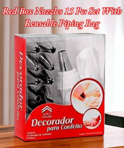 Red Box Nozzles 15 Pcs Set With Reusable Piping Bag