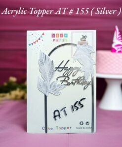 Acrylic Topper AT # 155 (Happy Birthday) (Silver)