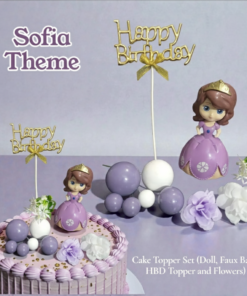 Cake Topper Set | Doll, Faux Balls, HBD Topper and Flowers