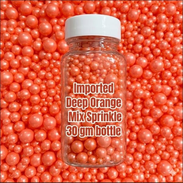 Imported Bright Orange Mix Sprinkle 30 gm bottle
