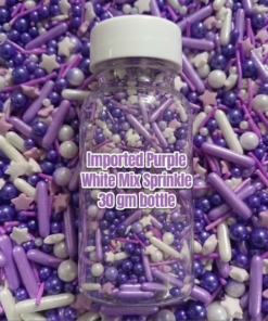 Imported Purple White Mix Sprinkle 30 gm bottle