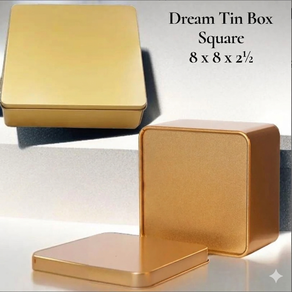 Dream Tin Square Box | 8 x 8 x 2.5