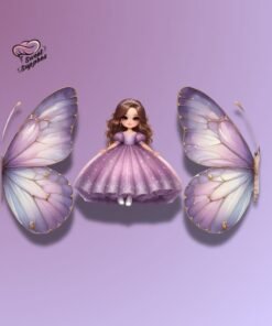 Printed Butterfly With Doll Design