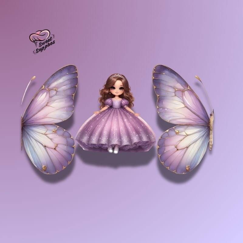 Printed Butterfly With Doll Design