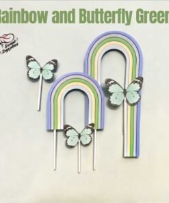 Rainbow and Butterfly Green Topper Set