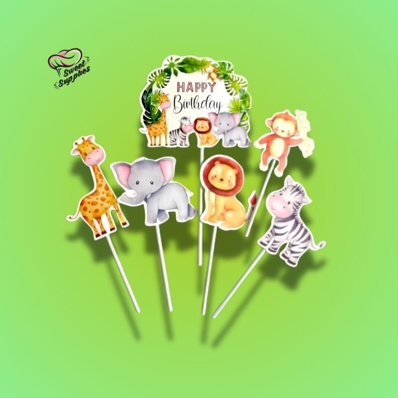 Jungle Theme Cake Topper Set