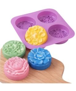 Silicone Mold Soap Round 4 Cavity