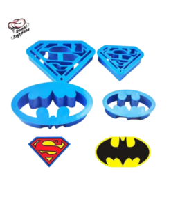 Superman & Batman Cookies Cutter 4 Pcs Set Plastic