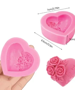 Silicone Mold Rose Heart